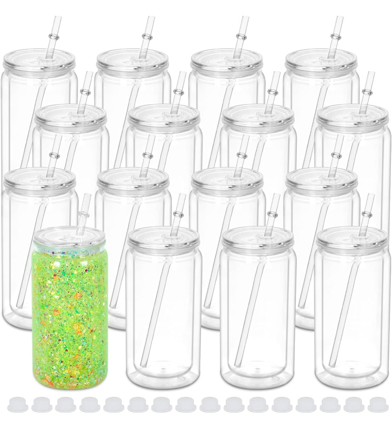 16 oz transparent snow globe cup