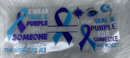 Purple and Teal ribbon