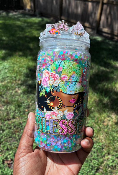 Blessed snow globe tumbler