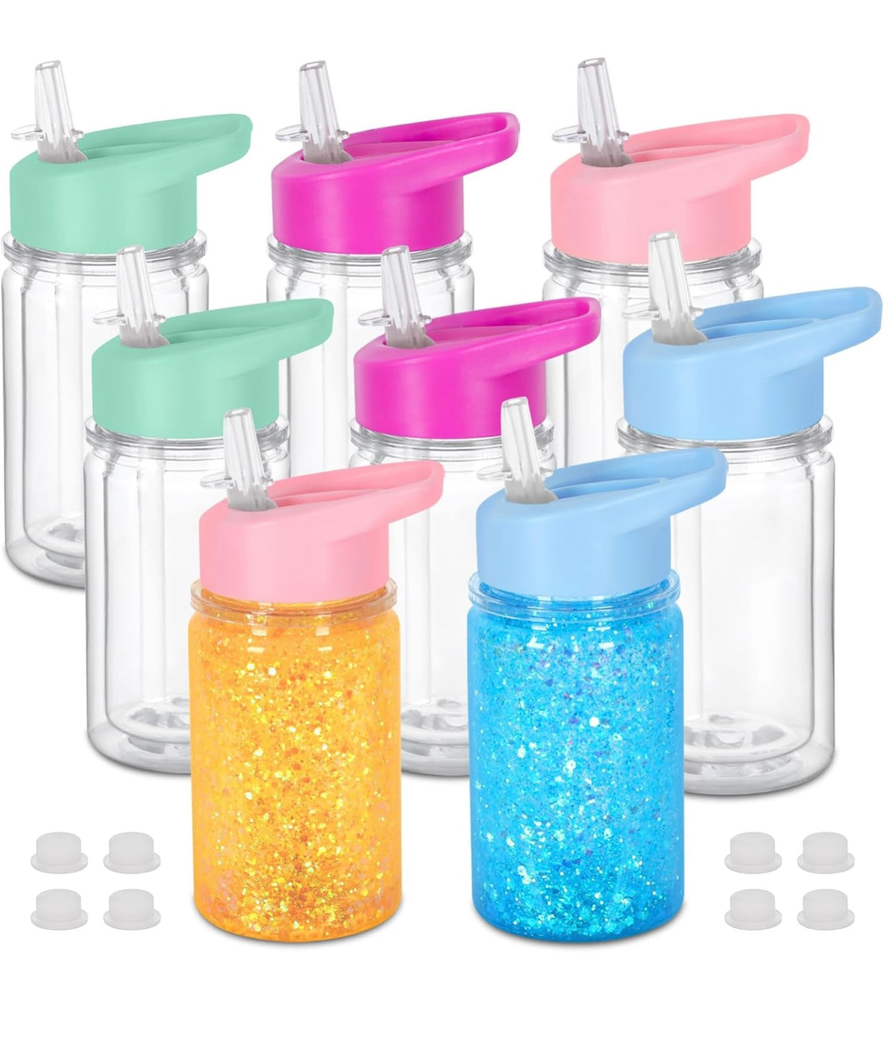 Kids acrylic 10oz snow globe water bottle