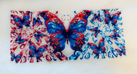 Red white and blue butterflies