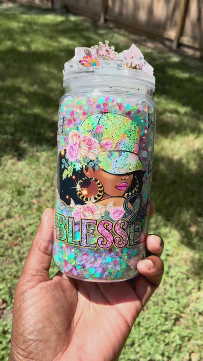 Blessed snow globe tumbler