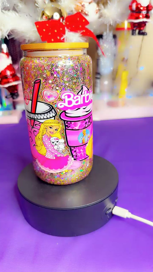 Barbie 16oz snow globe cup